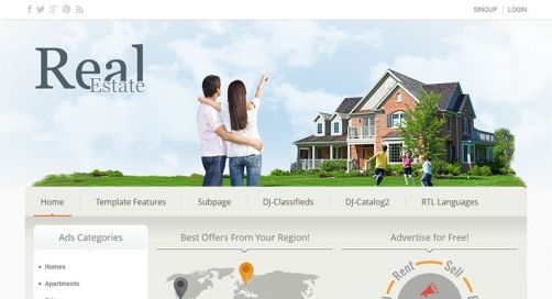 DJ Real Estate02 - perfect classified joomla real estate template