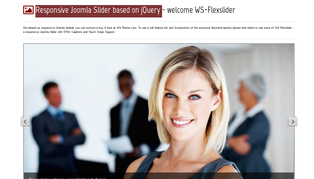WS - Wlexslider - Responsive Joomla Slider based on jQuery