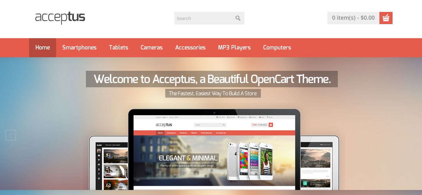 Acceptus - one of the best opencart free tempates