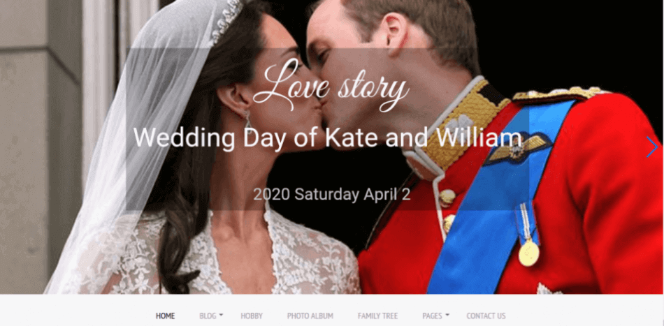love story, family tree website template