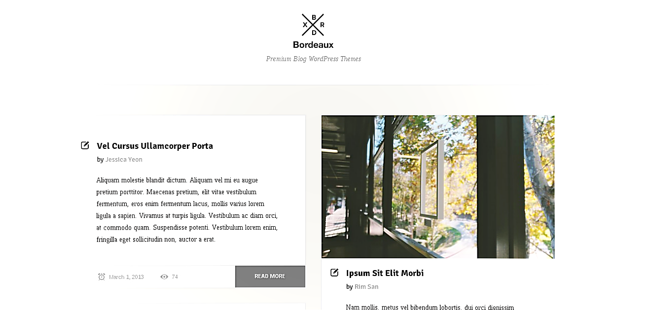 Bordeaux - clean minimal responsive blog template for WordPress