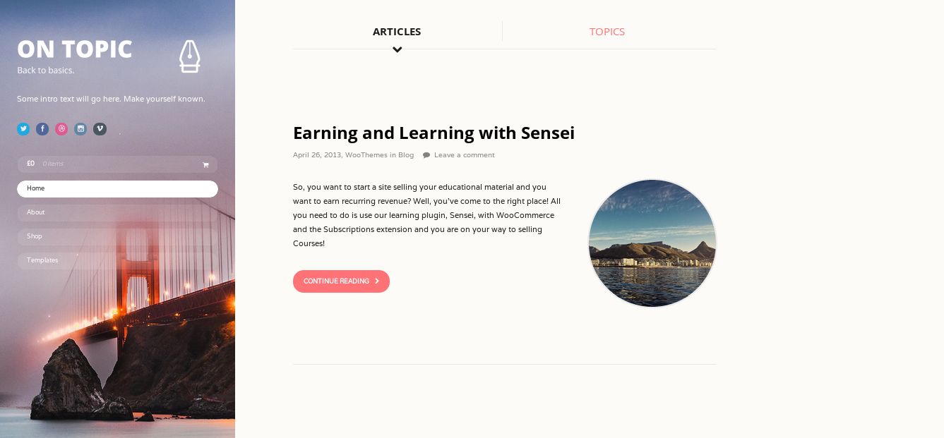 On Topic - customizable blog template