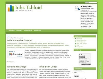 Joomla Template: Toba Tabloid