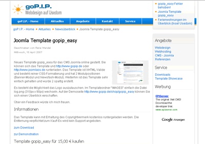 Joomla Template: gopip_easy