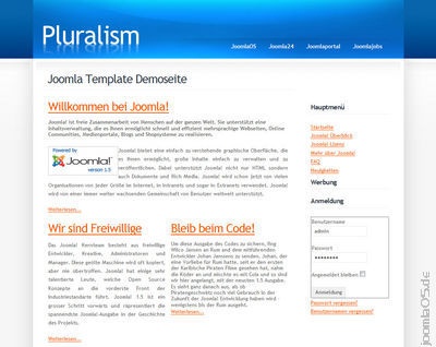 Joomla Template: Pluralism 1.5