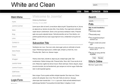Joomla Template: White and Clean