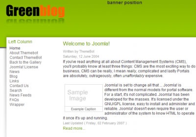 Joomla Template: greenblog