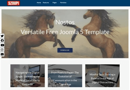 Joomla Template: Nostos - free Joomla 5 multipurpose template by szoupi