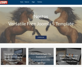 Joomla Free Template - Nostos - free Joomla 5 multipurpose template by szoupi