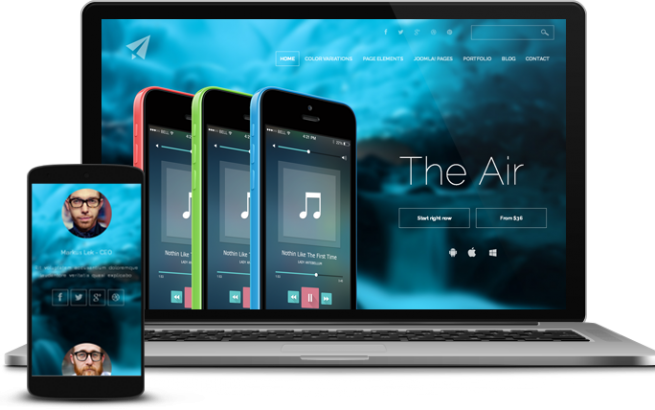 Joomla Template: The Air. Follow the property line.