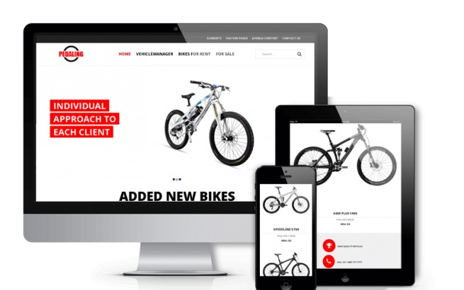 Joomla Template: Pedaling - bike & bicycle Joomla template