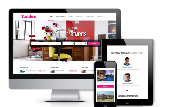 Joomla Template: Vacation - Joomla real estate template