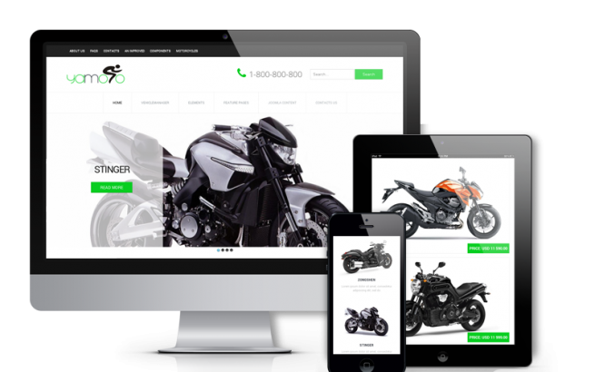 Joomla Template: Yamoto - Motorcycle Website Template