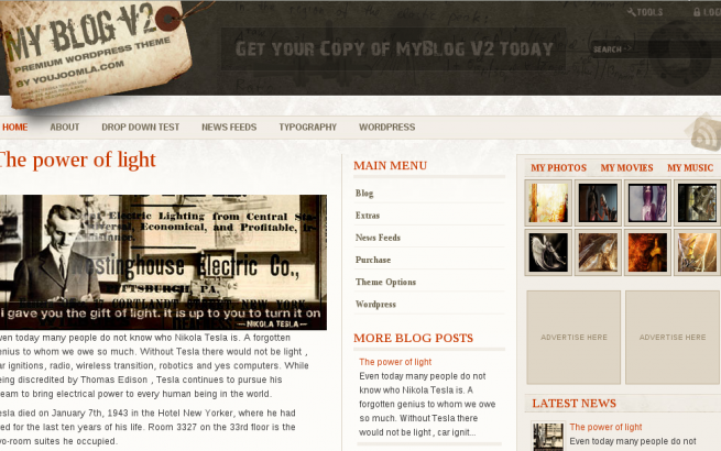 Wordpress Theme: MyBlog V2