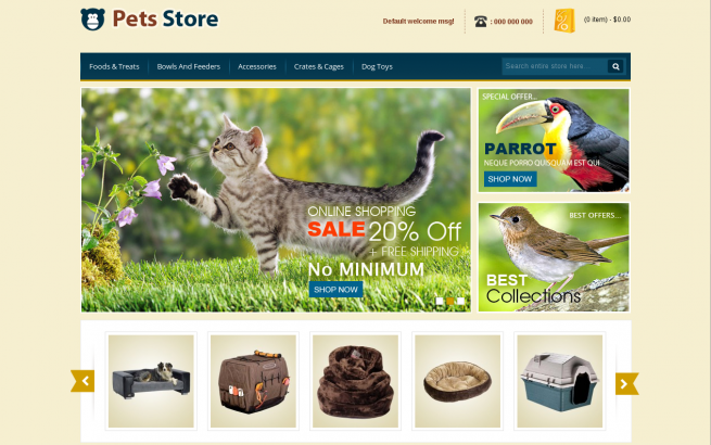 Magento Template: Pets Store Magento Theme