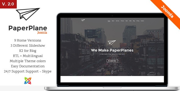 Joomla Template: PaperPlane:-: Creative One Page Joomla Template