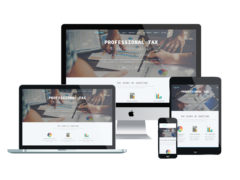 Joomla Template: AT Tax Onepage – Free Single Page Responsive Tax website templates