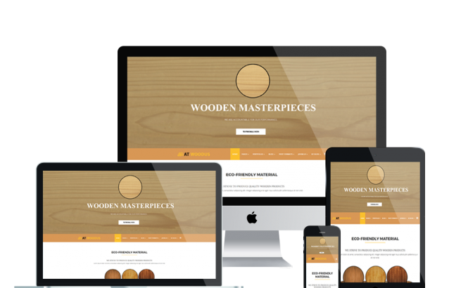 Joomla Template: AT WOODUS – Free Wooden Industrial Joomla Template.