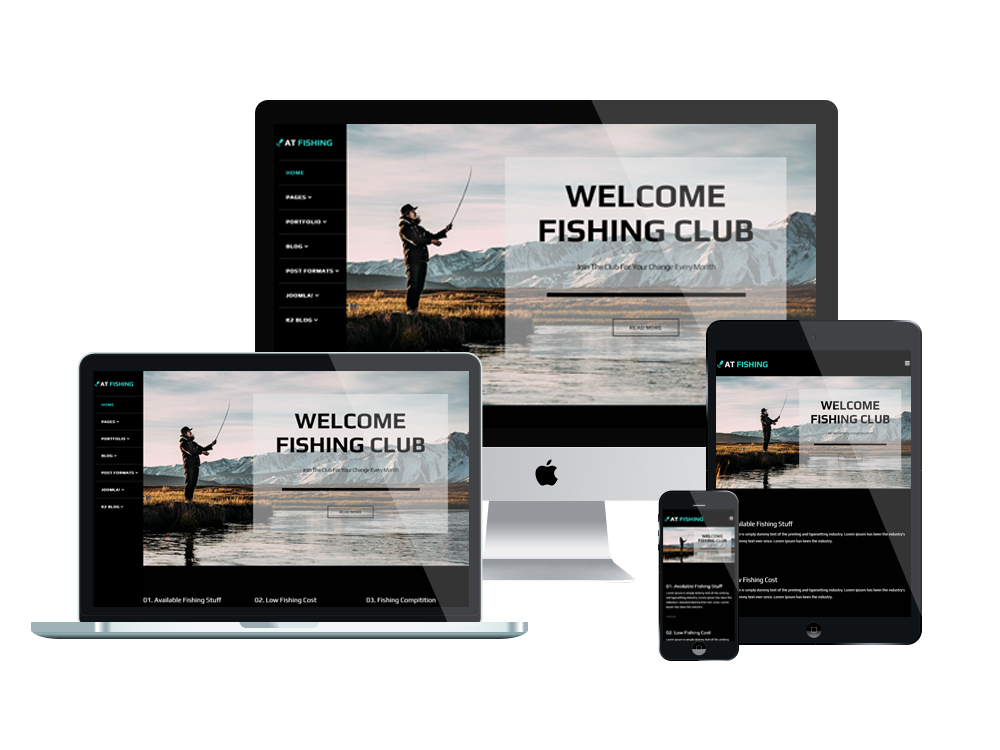 Joomla Template: AT Fishing Onepage – Free Single Page Responsive Fishing Joomla Template