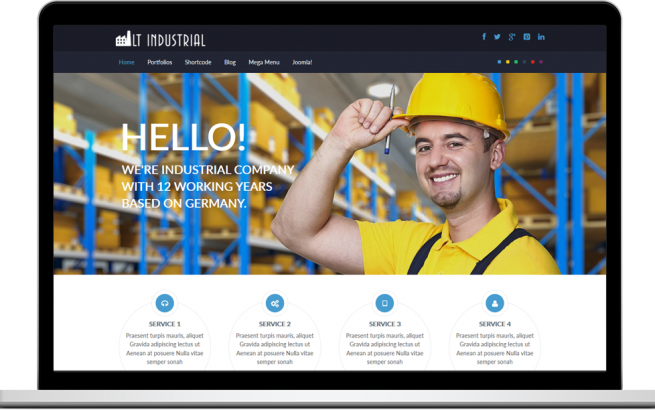 Joomla Template: LT Industrial – Onepage Corporation / Industrial Joomla template