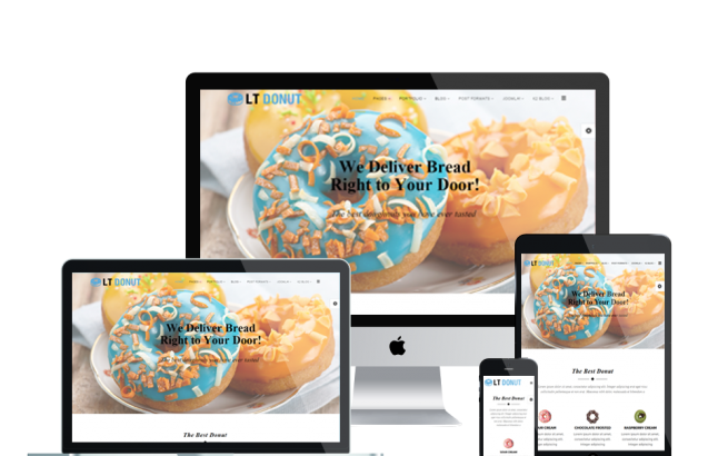Joomla Template: LT Donut – Free Responsive Bread Store / Donuts Joomla template