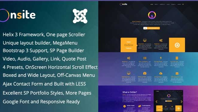 Joomla Template: Onsite - Bootstrap One Page Business Joomla Template