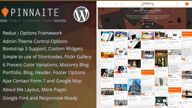 Wordpress Theme: Pinnaite - Responsive Pinterest WordPress Theme