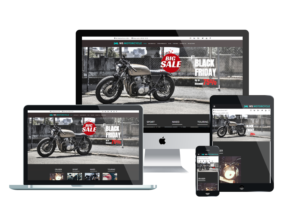 Wordpress Theme: WS Motorcycle – Free Responsive Motorbike Store Woocommerce Wordpress Theme