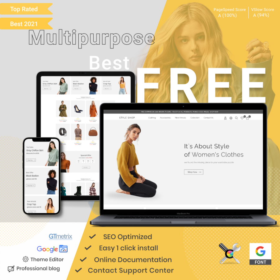 Prestashop Template: Free Prestashop Theme Style Shop - Clothes & Shoes