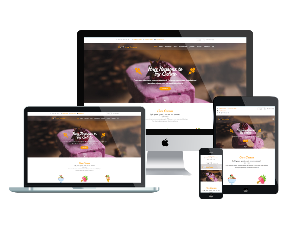 Joomla Template: ET IceCream – Free Responsive Ice Cream Joomla! template