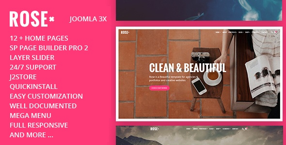 Joomla Template: Rose - Multipurpose Responsive One Page Joomla Theme