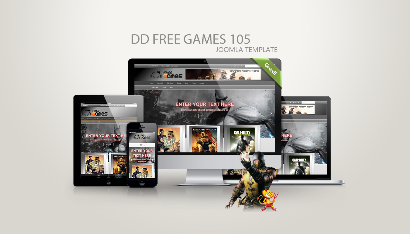 Joomla Template: DD FreeGames 105