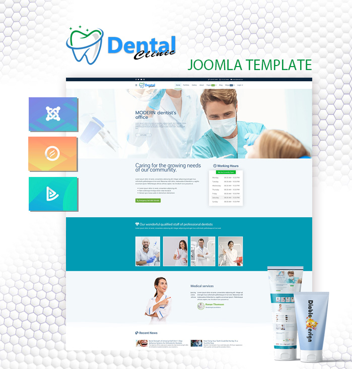 Joomla Template: DD DentalClinic 124 - Joomla Template for Dental Office