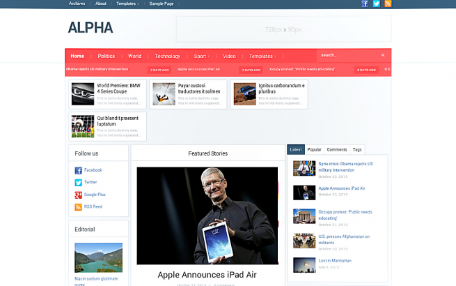 Wordpress Theme: Alpha