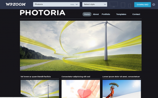 Wordpress Theme: Photoria